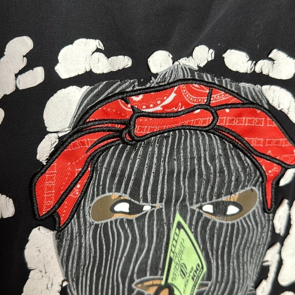 BLEECKER & MERCER Blessed Thug Life Black Tee Size Large - Picture 6 of 9